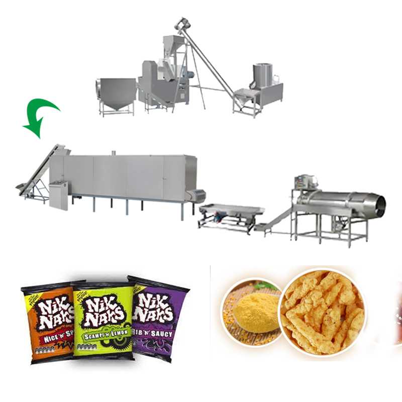 Snack Food Fried Nik Naks Fried Cheetos Extruder Machine With Frying System